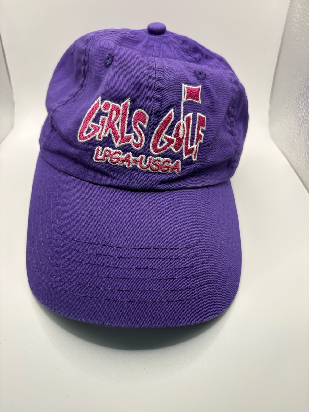 LPGA USGA Girls Golf Purple Adjustable Golf Hat Cap Barker Gear